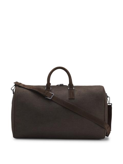 FABRIC HOLDALL WITH LEATHER TRIMS