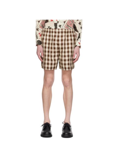 Brown & White Gilbert Check Shorts