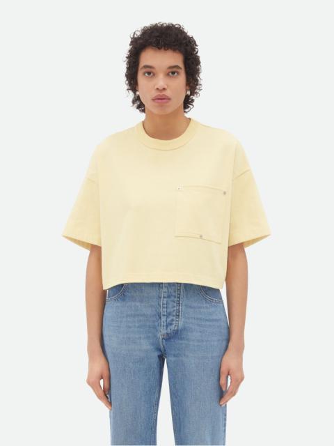 Jersey Cropped T-Shirt With V Pocket