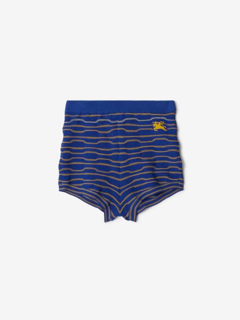 Striped Cotton Blend Shorts