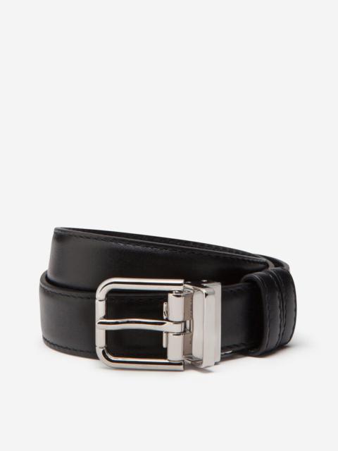 Plain calfskin belt