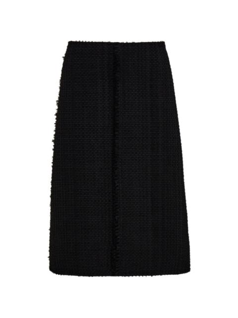 frayed midi skirt