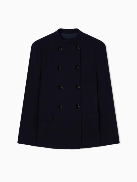 DOUBLE-BREASTED JACKET IN STRETCH VIRGIN WOOL