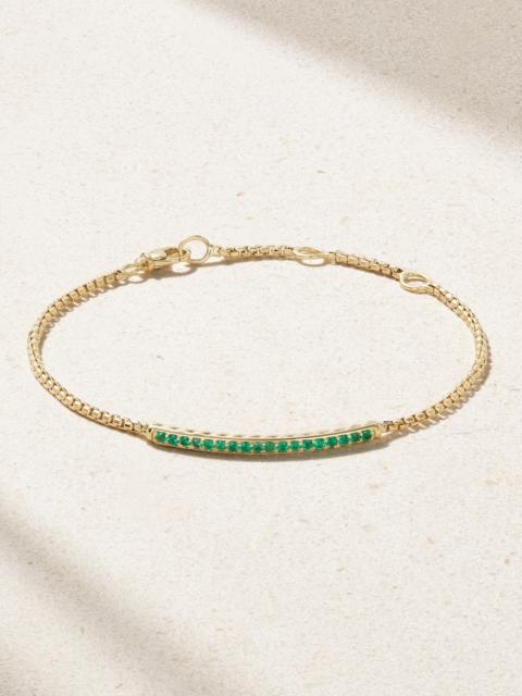 Petite Pavé 18-karat Gold Emerald Bracelet