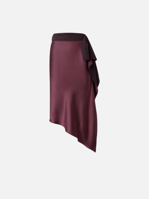 ASYMMETRIC PENCIL SKIRT IN SATIN