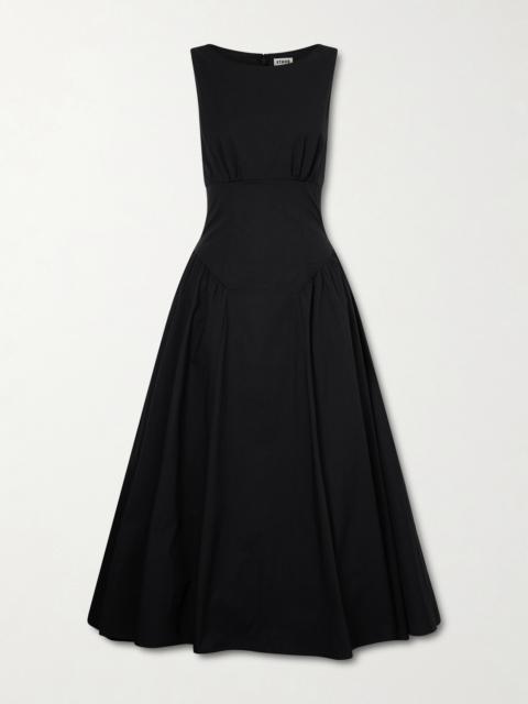 Gwen Paneled Pleated Cotton-blend Poplin Midi Dress