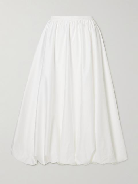 Pleated Cotton-poplin Midi Skirt