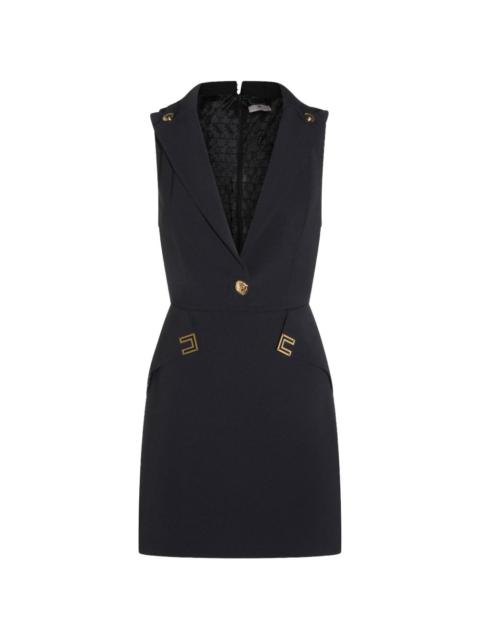 double layer stretch logo detail mini dress