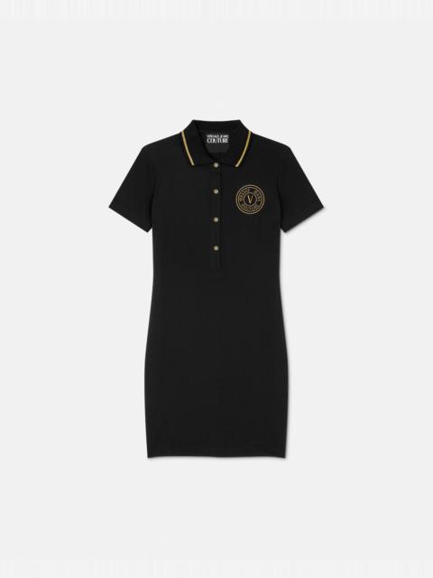 V-Emblem Midi Polo Dress