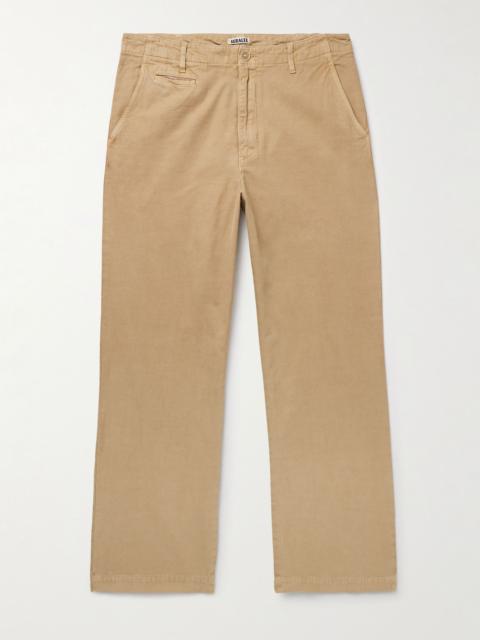 Straight-Leg Cotton-Twill Trousers Neutral
