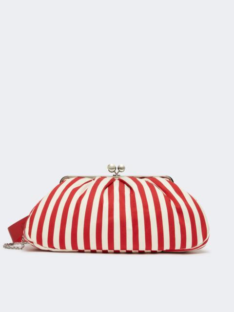 Large striped cotton Pasticcino bag - RED