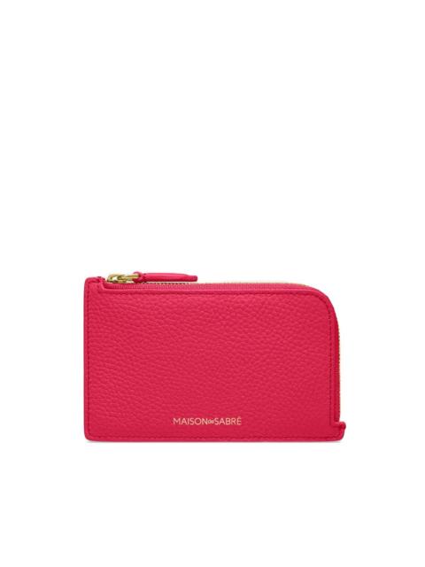 zip leather card holder