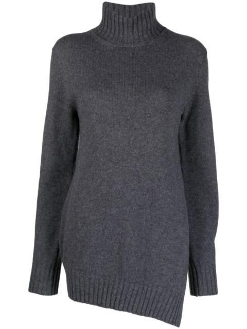 waffle-knit asymmetric jumper