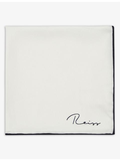 Ceremony logo-print silk pocket square