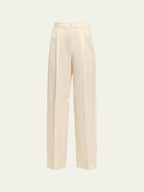 High-Rise Satin Trousers