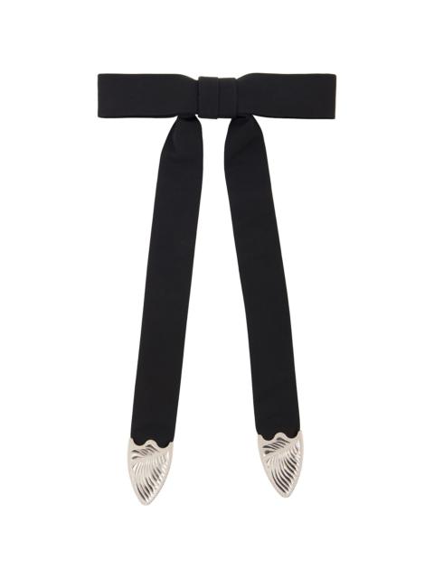 Black Ribbon Metal Tie