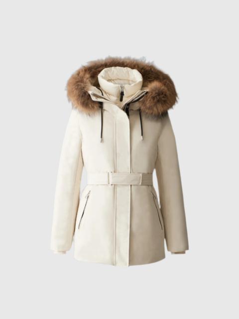 JENI 2-in-1 down parka with removable bib and natural fur
