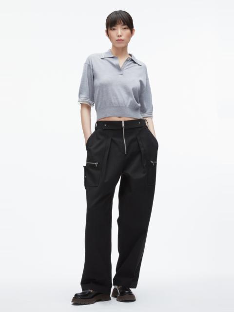 Cropped Polo with Organza