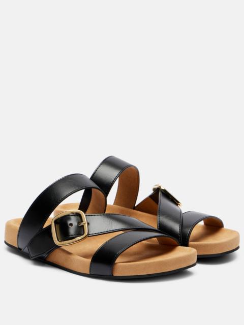 Gaia faux leather slides