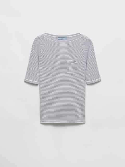 Viscose boat neck sweater