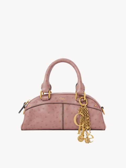 SMALL CHLOÉ BOWLING BAG IN OSTRICH-EFFECT LEATHER