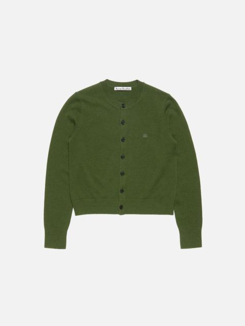 Fitted cardigan - yak wool - Bottle green