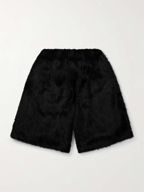 Wide-Leg Faux Fur Shorts