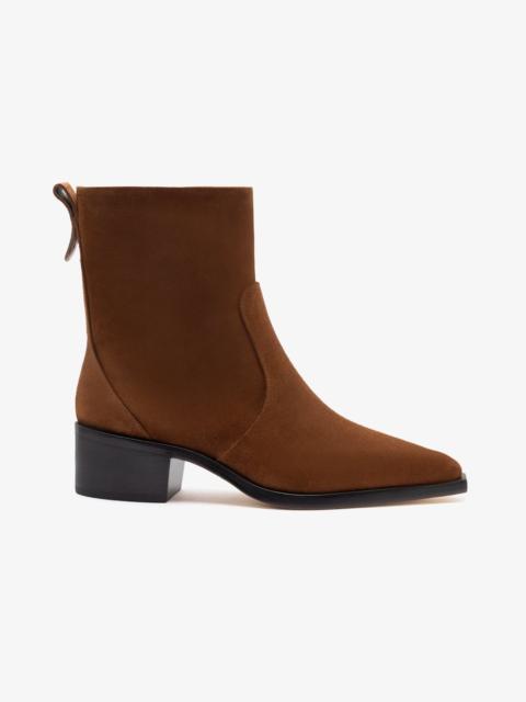 Florencia Low Boot In Burnt Umber Suede