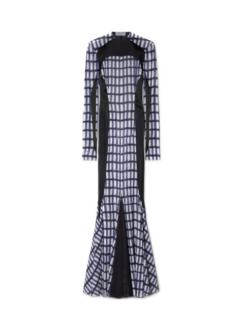 Shibori Geo Cycl Long Dress Cobalt Blue