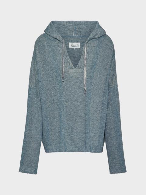 Summer chiné knit hoodie