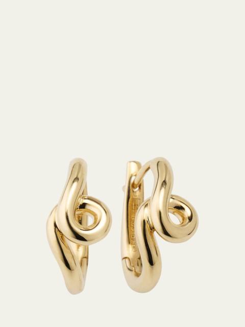 Single Wave Hoop Earrings in 9K Yellow Gold