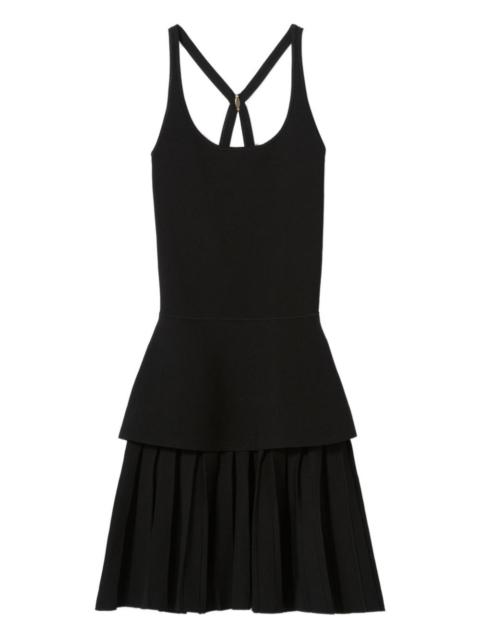 pleated mini dress