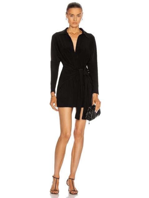 Mini Tie Front Shirt Dress