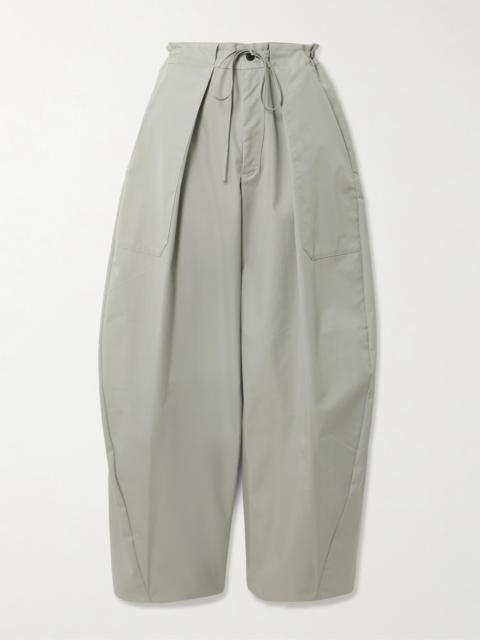 Clemence Pleated Cotton-blend Twill Barrel-leg Pants