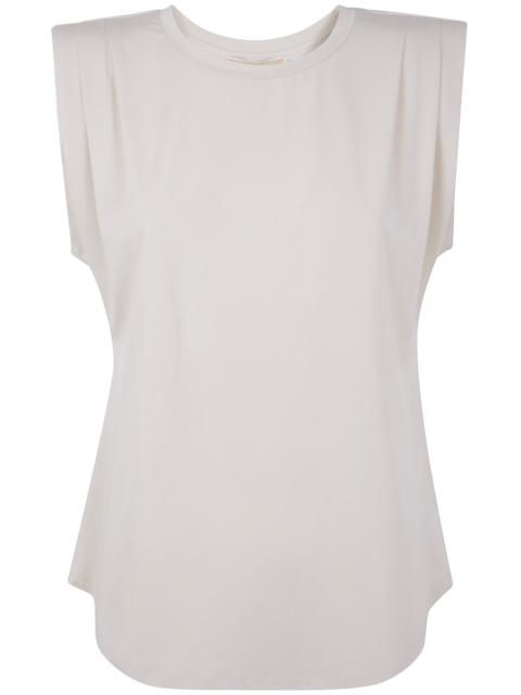 Crew Neck Pleated Top