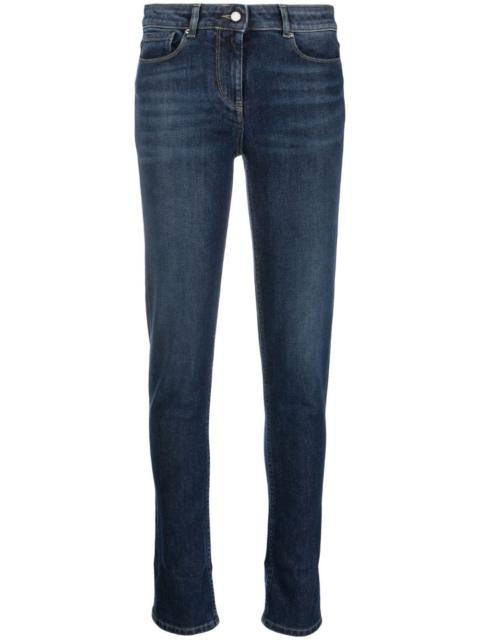 mid-rise slim-cut jeans