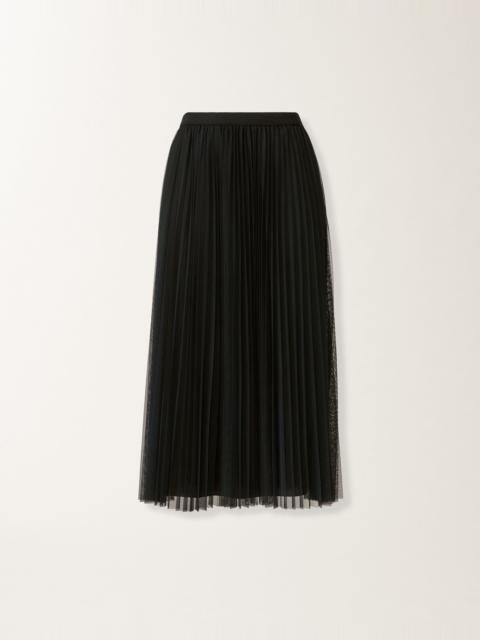 Wide pleated tulle skirt
