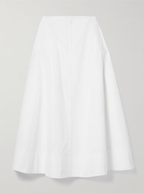 The Knox cotton-poplin maxi skirt White