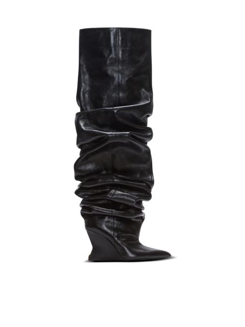 Wedge thigh-high boots
