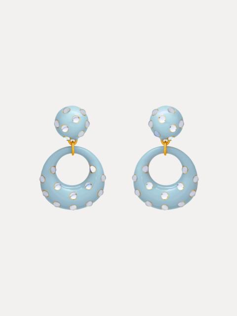 ENAMEL CABOCHON HOOP CLIP-ON EARRINGS
