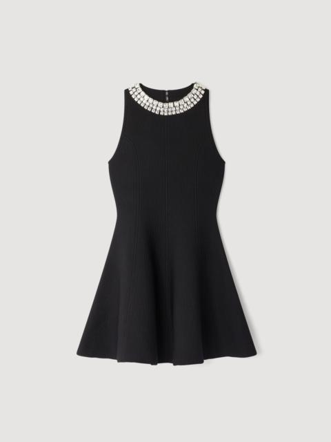 MINI DRESS WITH RHINESTONE COLLAR