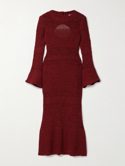 Open-knit Organic Cotton-blend Midi Dress