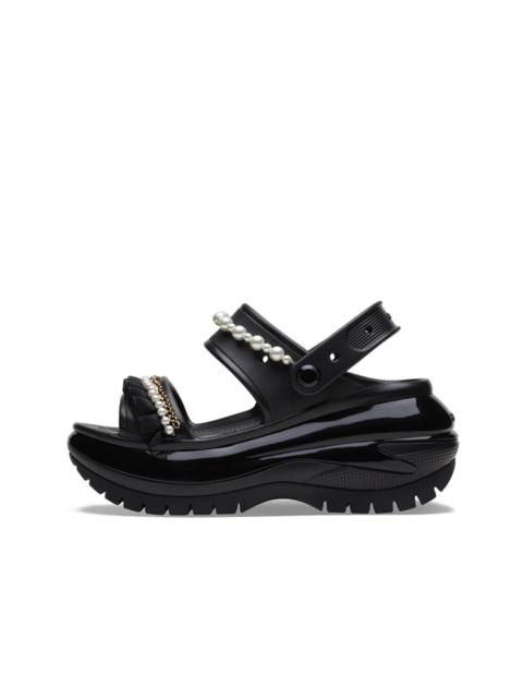 (WMNS) Crocs Mega Crush Pearl Ruffle Sandal 'Black' 210179