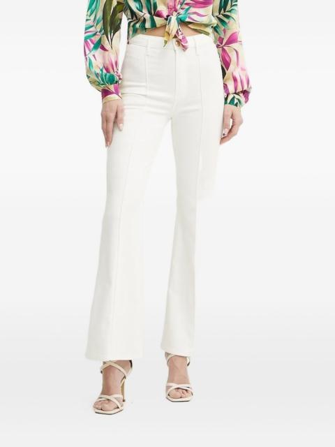 high-waisted flared jeans