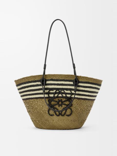 Medium Anagram basket in iraca palm and calfskin