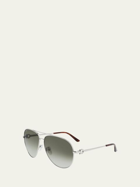 Men's Gradient Metal Aviator Sunglasses