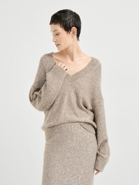 Virgin wool and mohair dazzling texture sweater