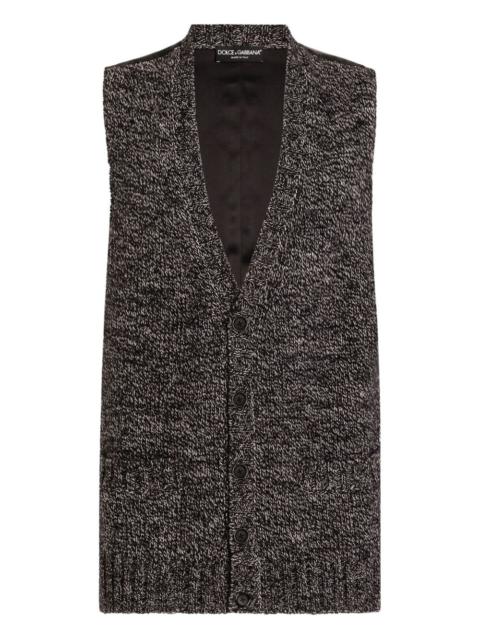 button-fastening knitted vest
