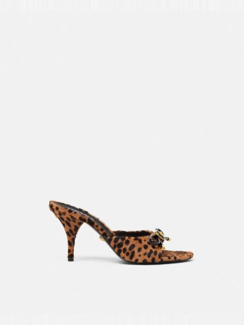 Leopard Opera Bow Mules 85 mm