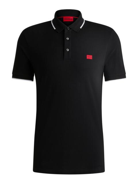 SLIM-FIT POLO SHIRT WITH RED LOGO LABEL